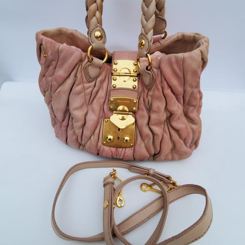 Vintage Miu Miu Prada Metelasse Arcadie Leather H… - image 3